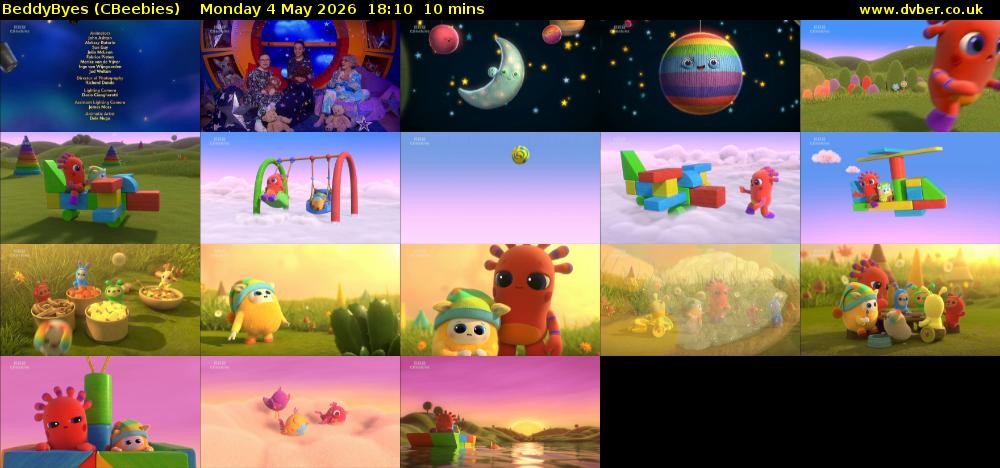 BeddyByes (CBeebies) Monday 4 May 2026 18:10 - 18:20