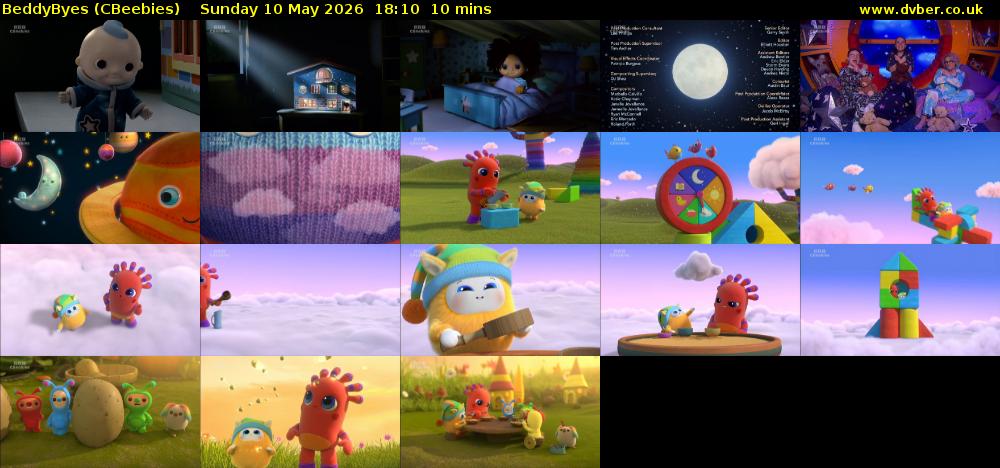 BeddyByes (CBeebies) Sunday 10 May 2026 18:10 - 18:20