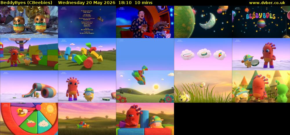 BeddyByes (CBeebies) Wednesday 20 May 2026 18:10 - 18:20