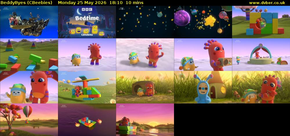 BeddyByes (CBeebies) Monday 25 May 2026 18:10 - 18:20