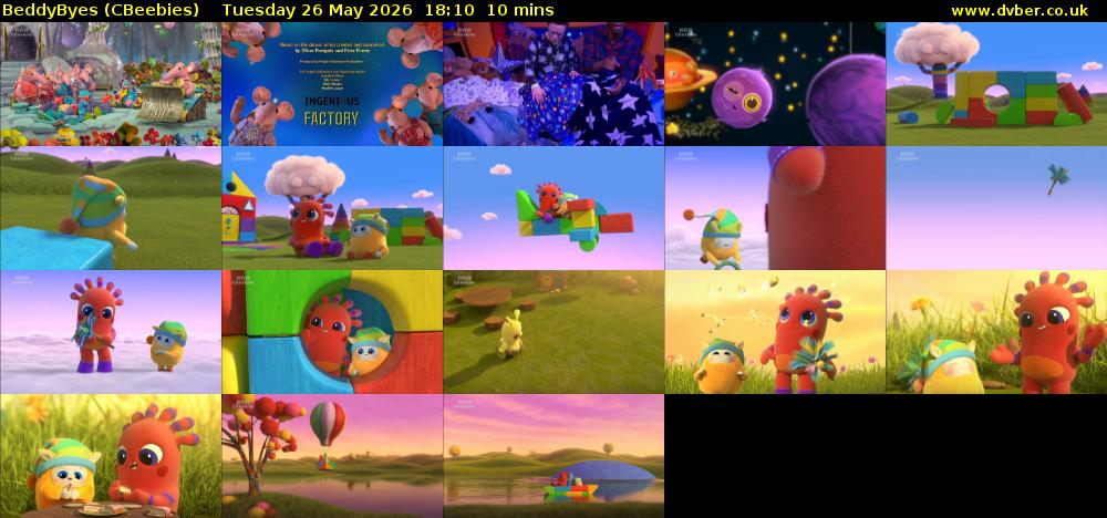 BeddyByes (CBeebies) Tuesday 26 May 2026 18:10 - 18:20