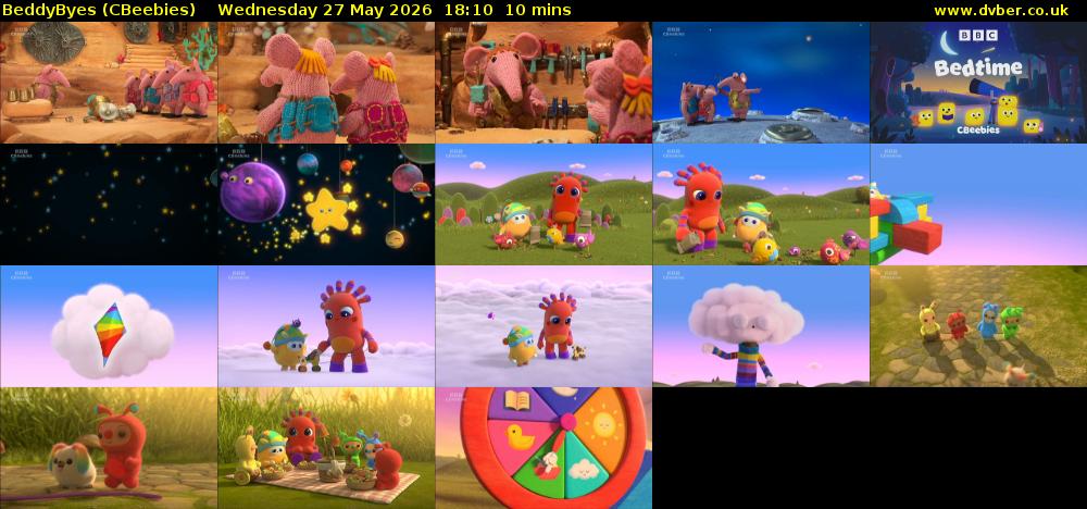 BeddyByes (CBeebies) Wednesday 27 May 2026 18:10 - 18:20
