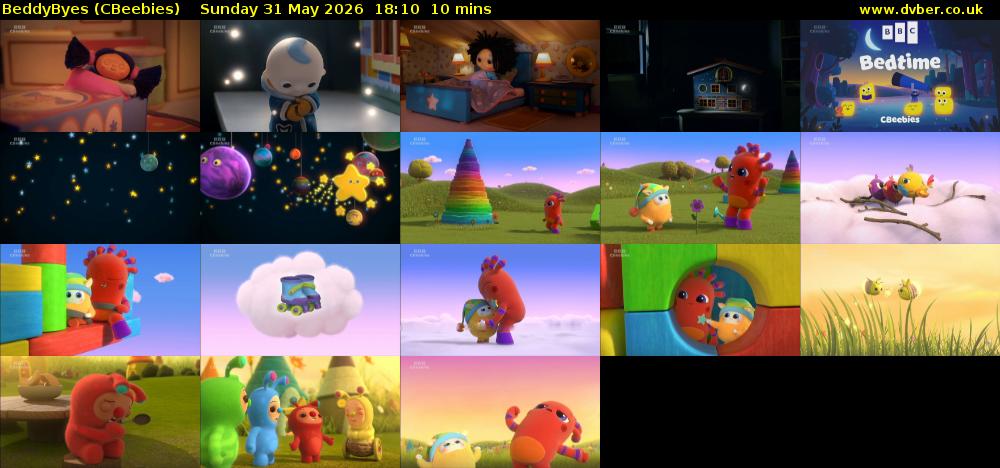 BeddyByes (CBeebies) Sunday 31 May 2026 18:10 - 18:20