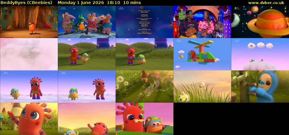 BeddyByes (CBeebies) Monday 1 June 2026 18:10 - 18:20
