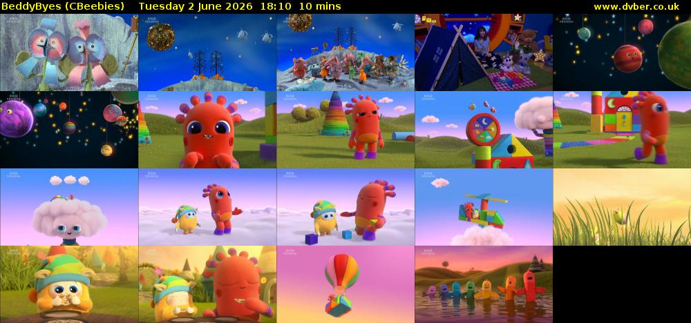 BeddyByes (CBeebies) Tuesday 2 June 2026 18:10 - 18:20