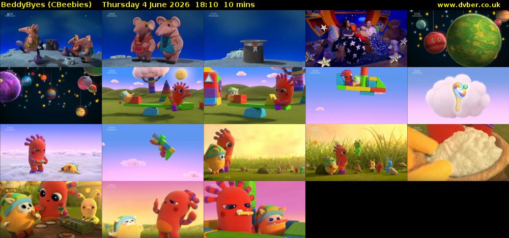 BeddyByes (CBeebies) Thursday 4 June 2026 18:10 - 18:20