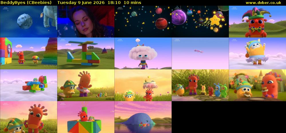 BeddyByes (CBeebies) Tuesday 9 June 2026 18:10 - 18:20