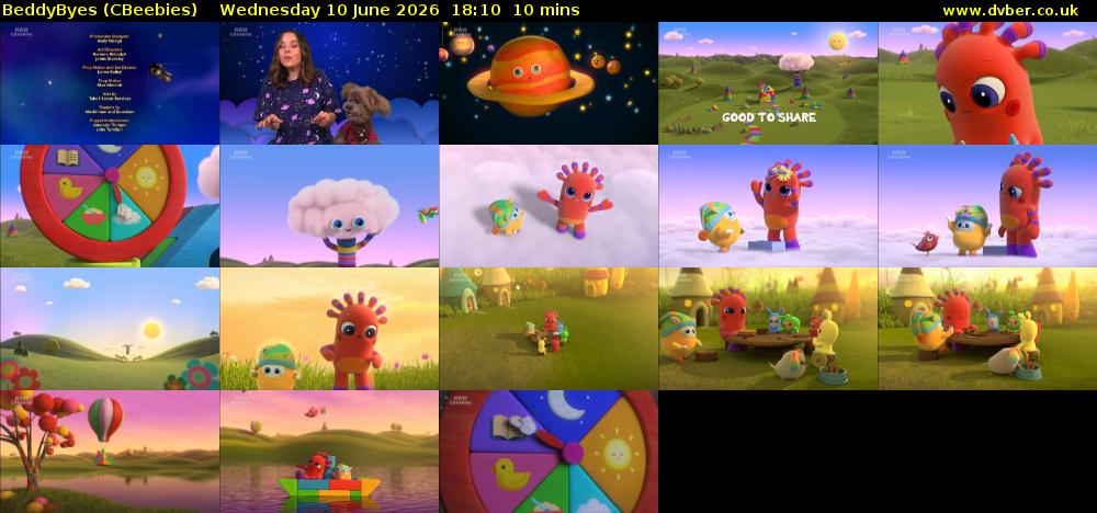 BeddyByes (CBeebies) Wednesday 10 June 2026 18:10 - 18:20