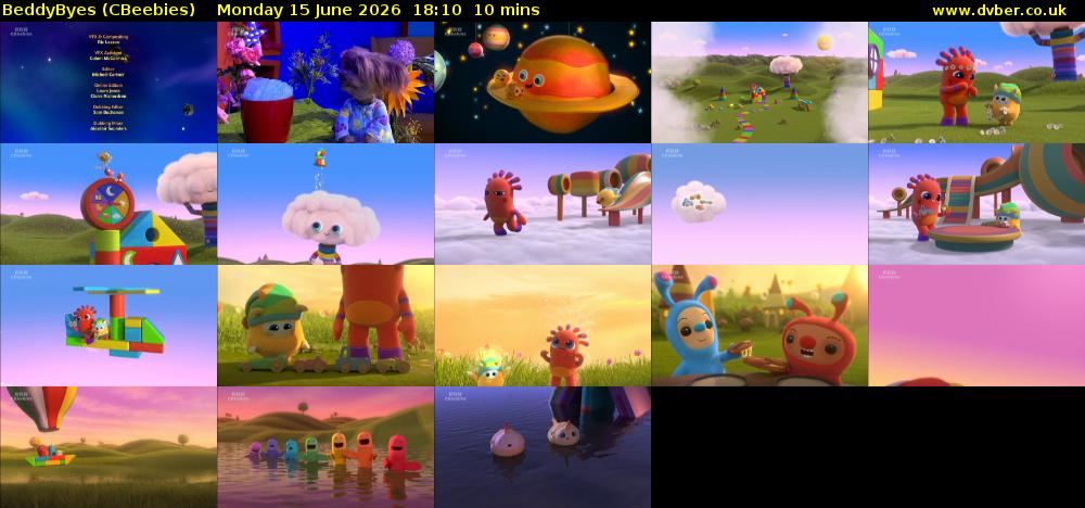 BeddyByes (CBeebies) Monday 15 June 2026 18:10 - 18:20