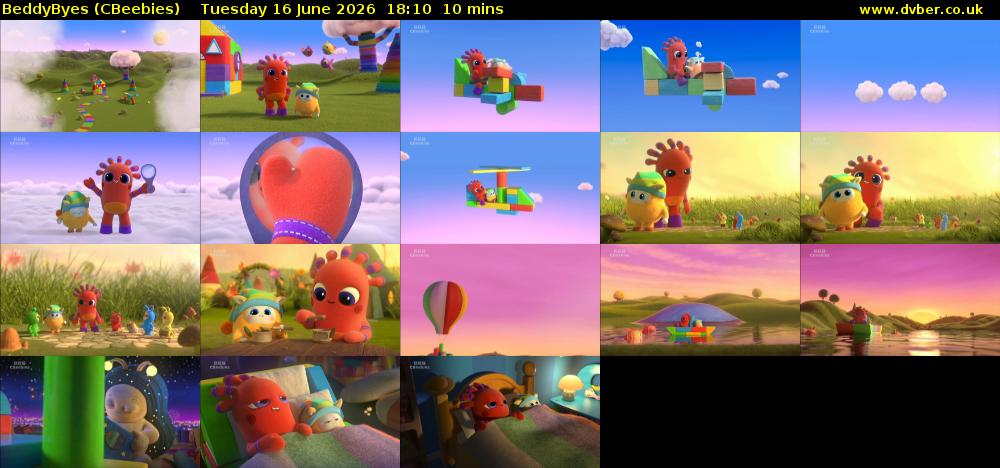 BeddyByes (CBeebies) Tuesday 16 June 2026 18:10 - 18:20