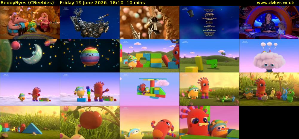 BeddyByes (CBeebies) Friday 19 June 2026 18:10 - 18:20