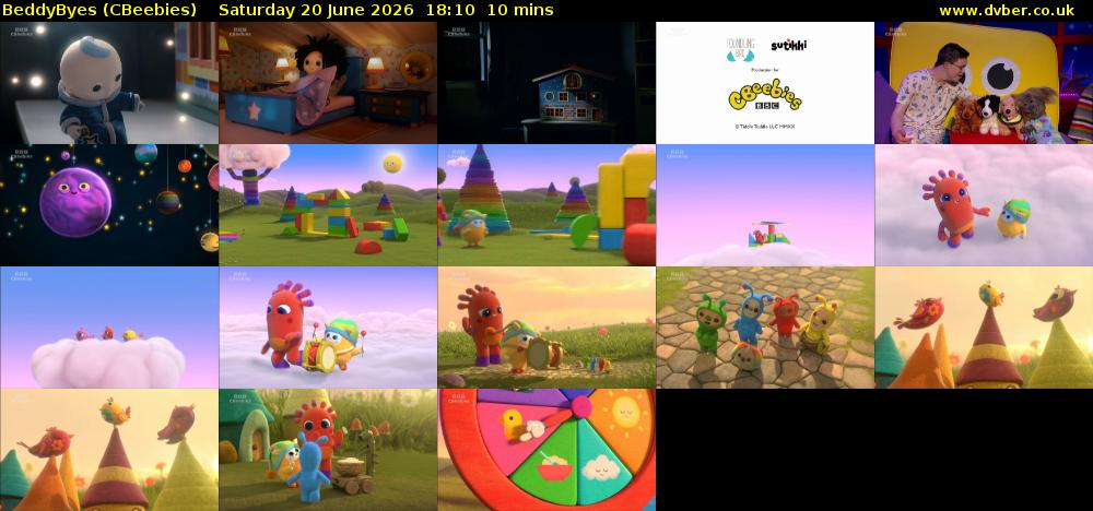 BeddyByes (CBeebies) Saturday 20 June 2026 18:10 - 18:20