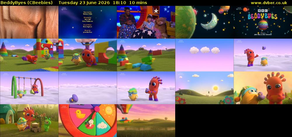 BeddyByes (CBeebies) Tuesday 23 June 2026 18:10 - 18:20