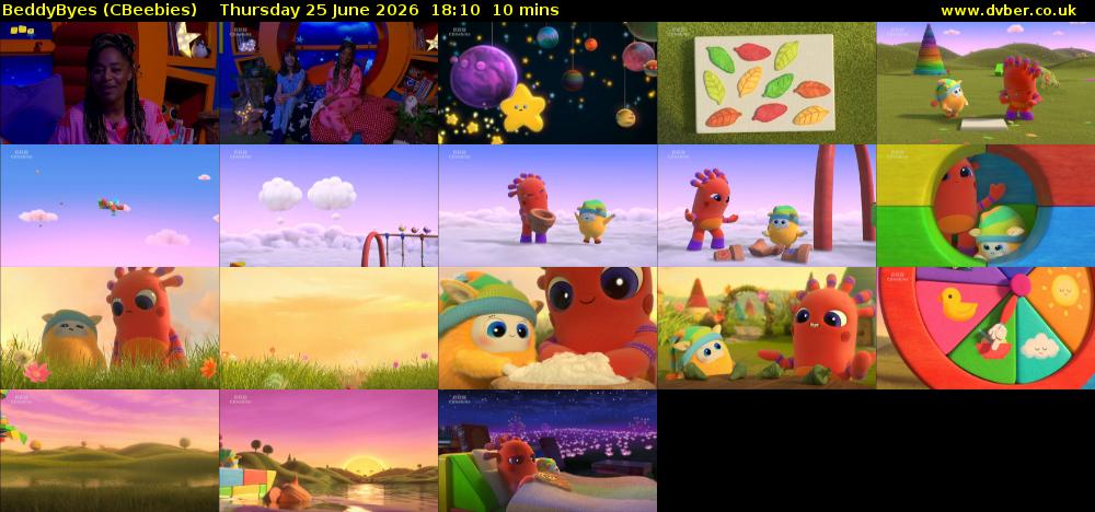 BeddyByes (CBeebies) Thursday 25 June 2026 18:10 - 18:20