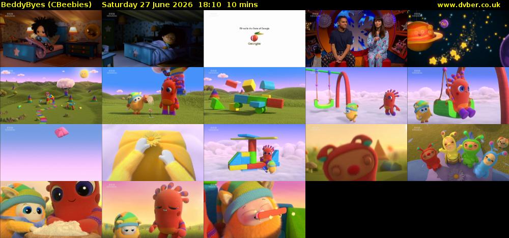 BeddyByes (CBeebies) Saturday 27 June 2026 18:10 - 18:20