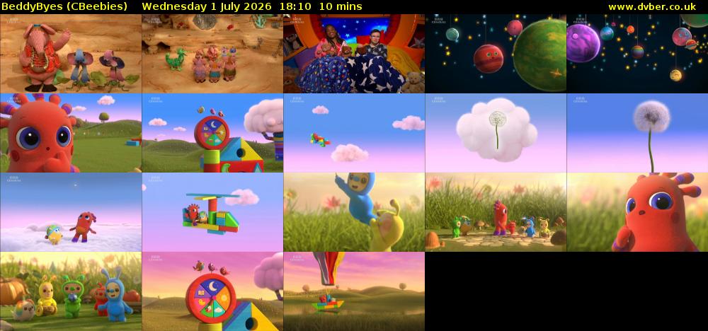 BeddyByes (CBeebies) Wednesday 1 July 2026 18:10 - 18:20