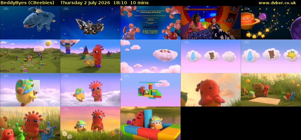BeddyByes (CBeebies) Thursday 2 July 2026 18:10 - 18:20