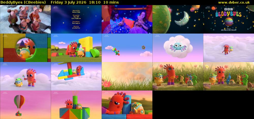 BeddyByes (CBeebies) Friday 3 July 2026 18:10 - 18:20