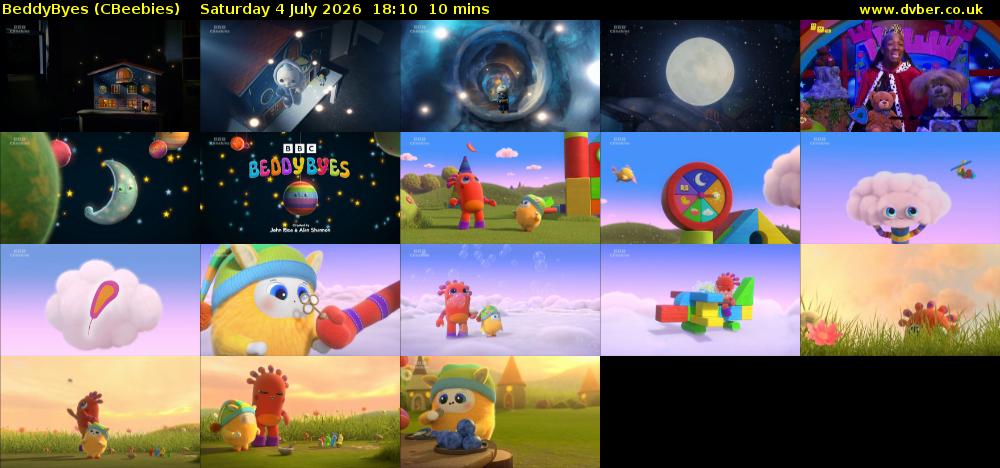 BeddyByes (CBeebies) Saturday 4 July 2026 18:10 - 18:20