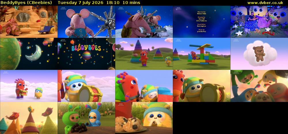 BeddyByes (CBeebies) Tuesday 7 July 2026 18:10 - 18:20