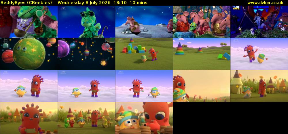 BeddyByes (CBeebies) Wednesday 8 July 2026 18:10 - 18:20