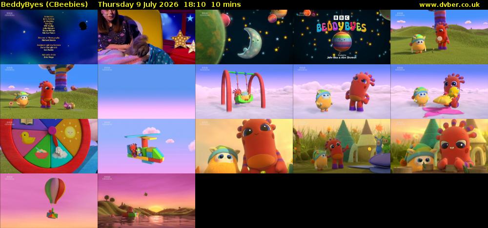 BeddyByes (CBeebies) Thursday 9 July 2026 18:10 - 18:20