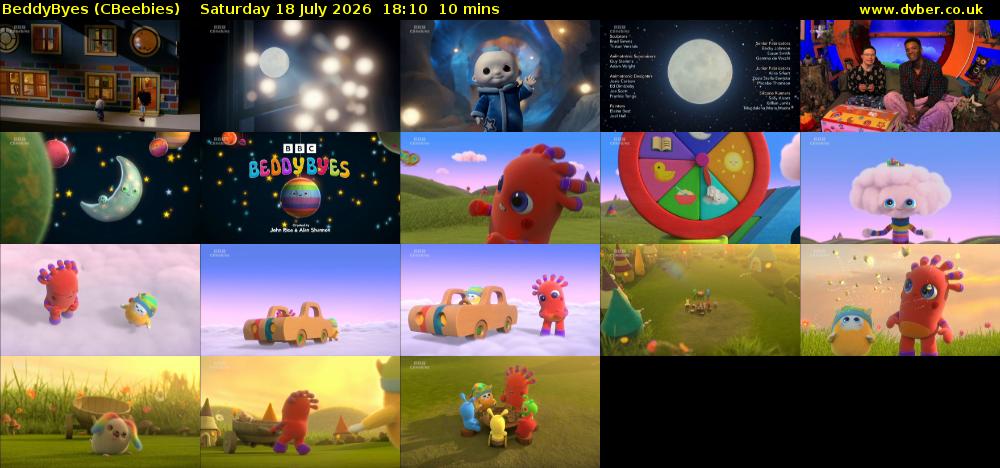 BeddyByes (CBeebies) Saturday 18 July 2026 18:10 - 18:20