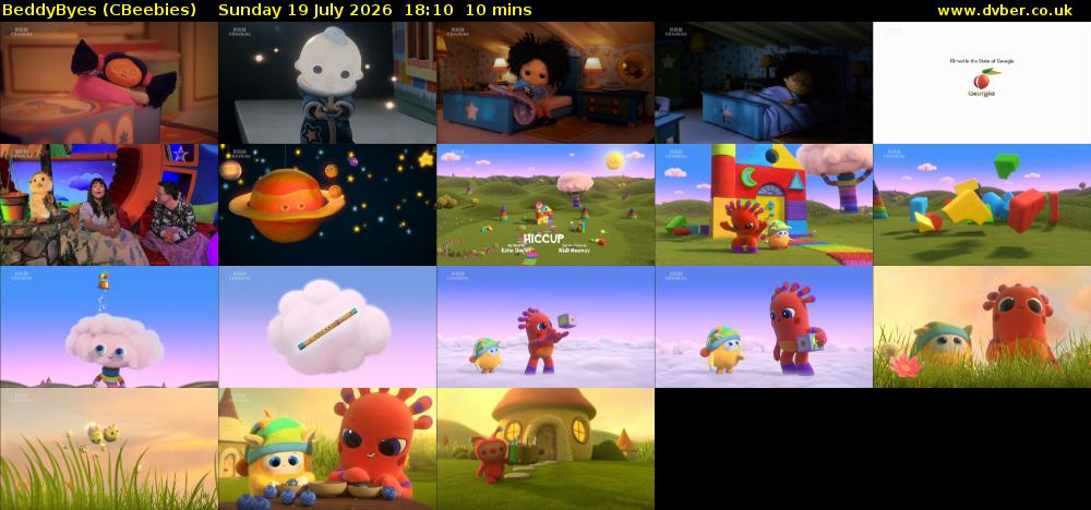 BeddyByes (CBeebies) Sunday 19 July 2026 18:10 - 18:20