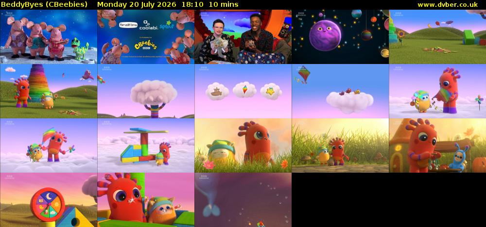 BeddyByes (CBeebies) Monday 20 July 2026 18:10 - 18:20