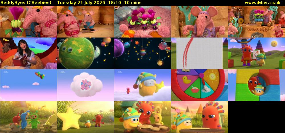 BeddyByes (CBeebies) Tuesday 21 July 2026 18:10 - 18:20