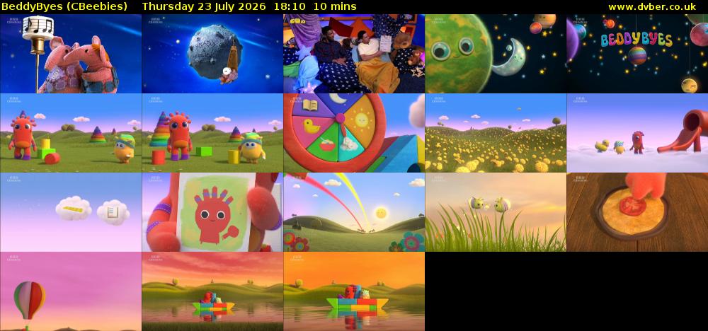 BeddyByes (CBeebies) Thursday 23 July 2026 18:10 - 18:20
