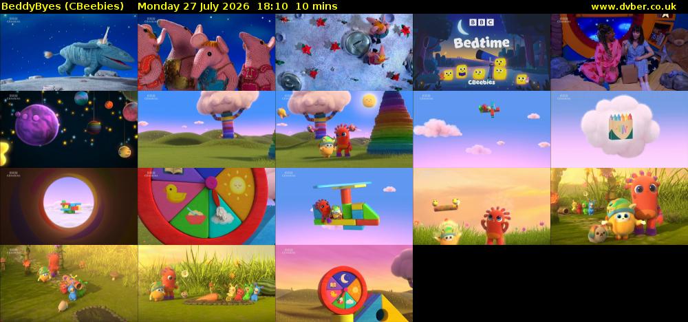 BeddyByes (CBeebies) Monday 27 July 2026 18:10 - 18:20