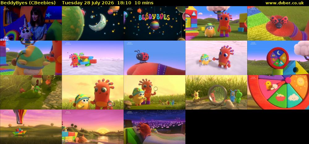 BeddyByes (CBeebies) Tuesday 28 July 2026 18:10 - 18:20