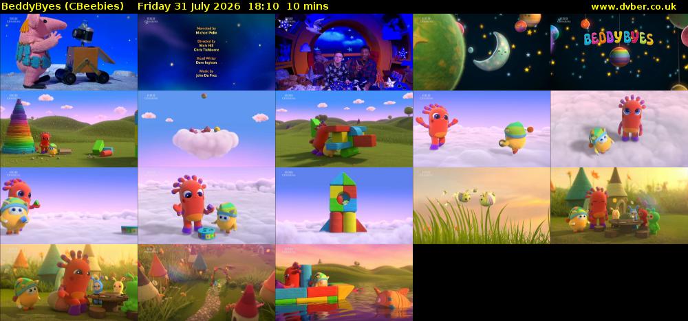 BeddyByes (CBeebies) Friday 31 July 2026 18:10 - 18:20