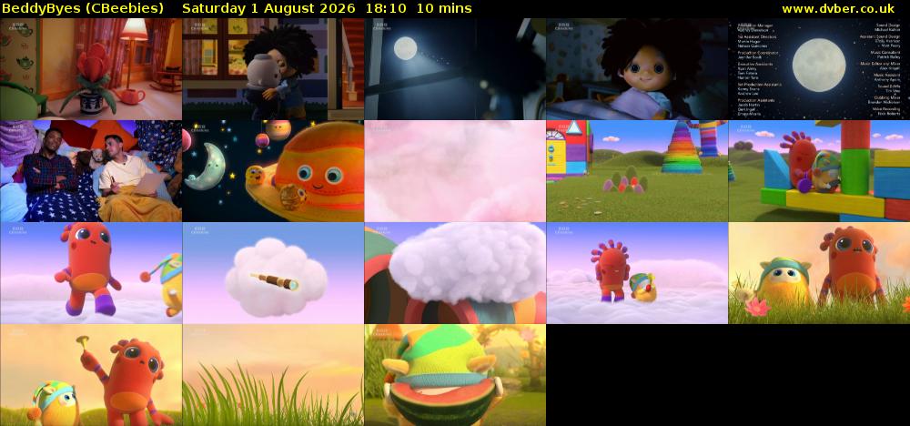 BeddyByes (CBeebies) Saturday 1 August 2026 18:10 - 18:20