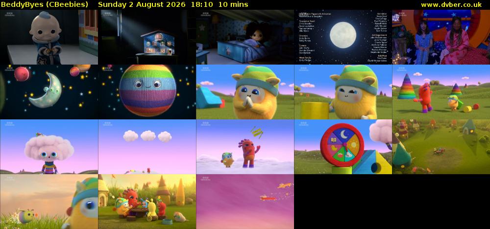 BeddyByes (CBeebies) Sunday 2 August 2026 18:10 - 18:20