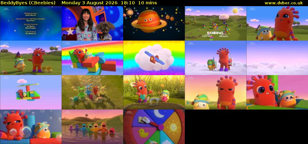 BeddyByes (CBeebies) Monday 3 August 2026 18:10 - 18:20