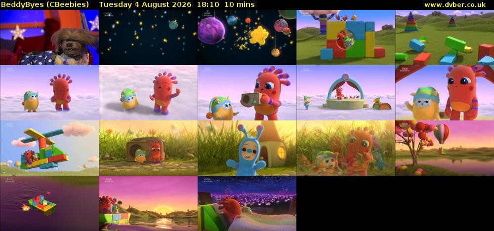 BeddyByes (CBeebies) Tuesday 4 August 2026 18:10 - 18:20