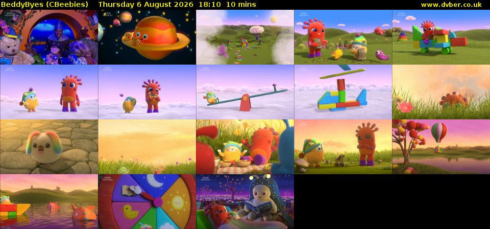 BeddyByes (CBeebies) Thursday 6 August 2026 18:10 - 18:20