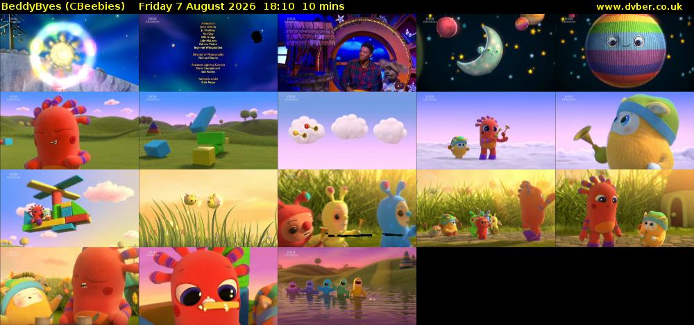 BeddyByes (CBeebies) Friday 7 August 2026 18:10 - 18:20