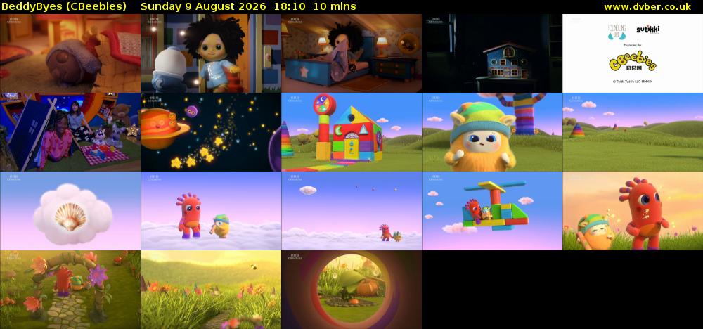 BeddyByes (CBeebies) Sunday 9 August 2026 18:10 - 18:20