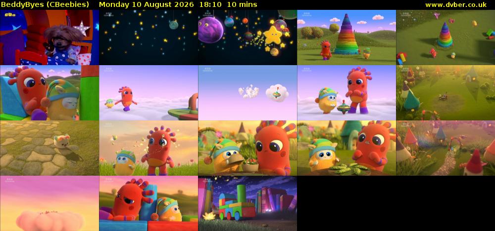 BeddyByes (CBeebies) Monday 10 August 2026 18:10 - 18:20
