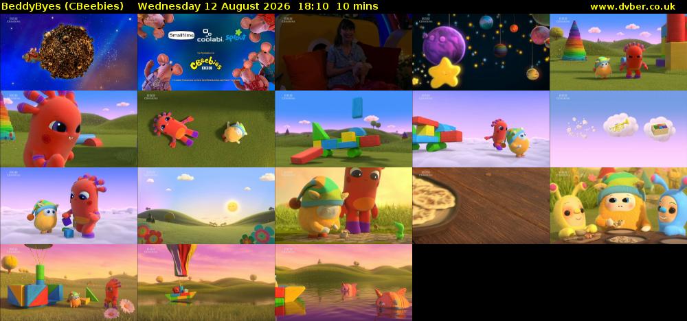 BeddyByes (CBeebies) Wednesday 12 August 2026 18:10 - 18:20