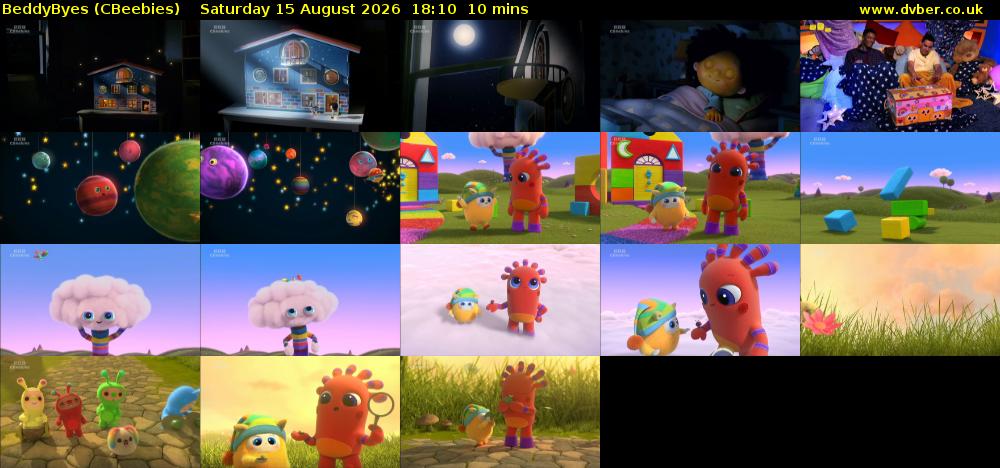 BeddyByes (CBeebies) Saturday 15 August 2026 18:10 - 18:20
