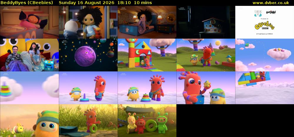 BeddyByes (CBeebies) Sunday 16 August 2026 18:10 - 18:20