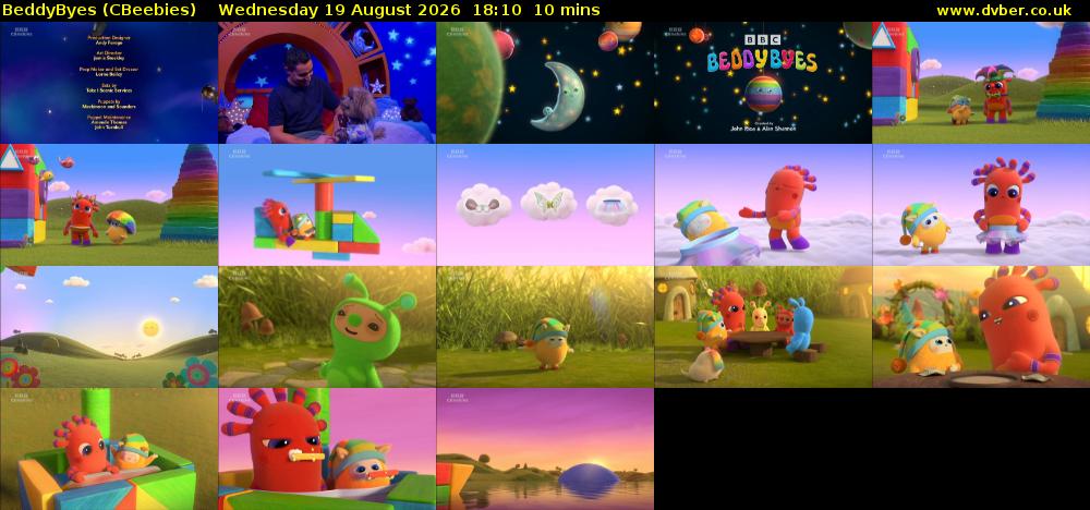 BeddyByes (CBeebies) Wednesday 19 August 2026 18:10 - 18:20