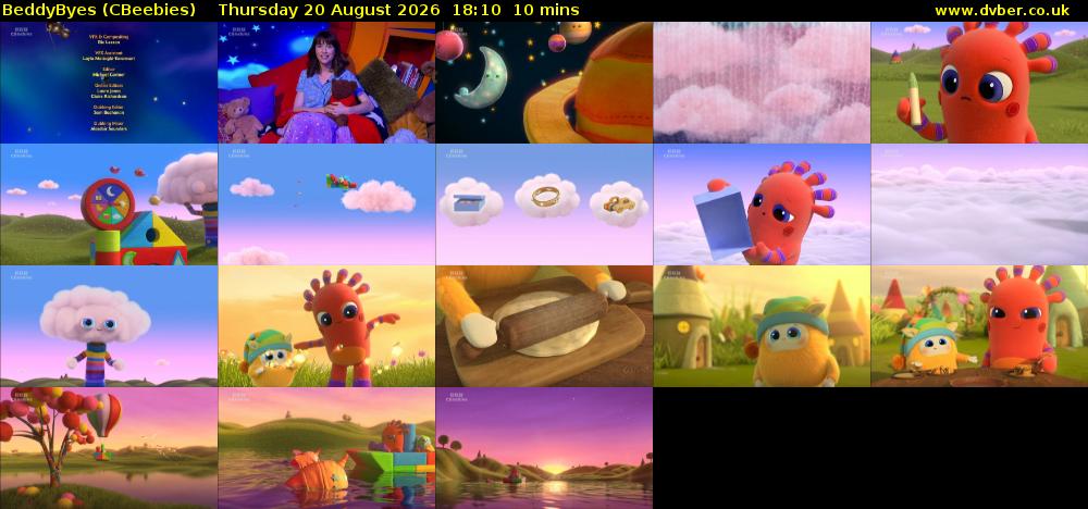 BeddyByes (CBeebies) Thursday 20 August 2026 18:10 - 18:20