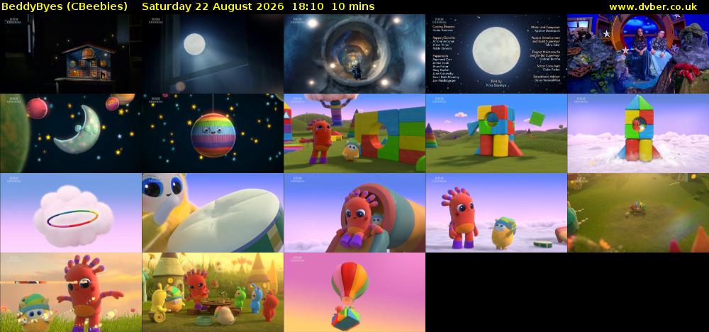 BeddyByes (CBeebies) Saturday 22 August 2026 18:10 - 18:20