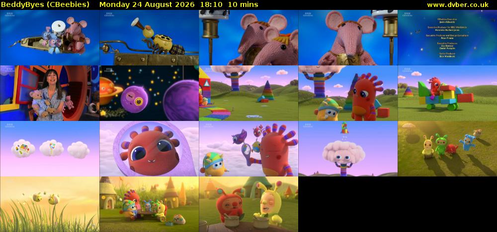BeddyByes (CBeebies) Monday 24 August 2026 18:10 - 18:20