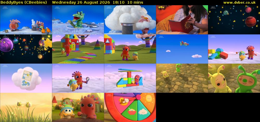 BeddyByes (CBeebies) Wednesday 26 August 2026 18:10 - 18:20